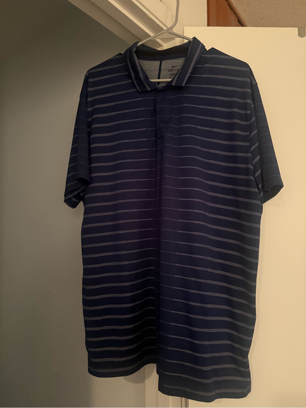 Nike Men’s Navy  Striped Golf Polo